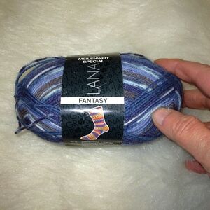 YARN Lana Grossa Fantasy Sock Yarn, 80% Wool 20% Polyamide, BLUES